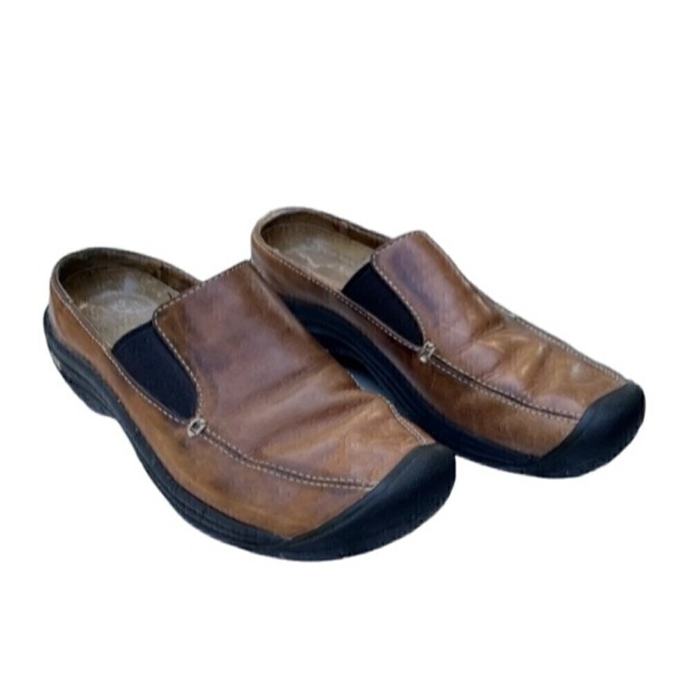 Keen Verona Leather Slip On Brown Mules Comfort Shoe Size 7